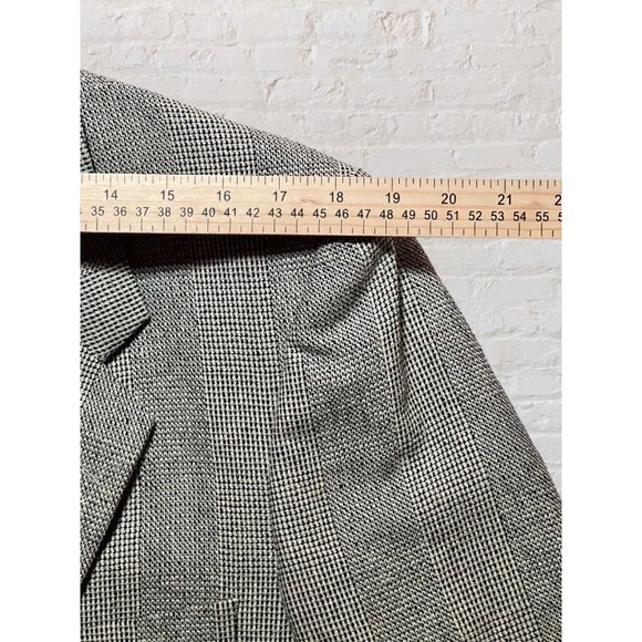 YSL YVES SAINT LAURENT 44R Gray Ivory Glenn Plaid Blazer Sport Coat Jacket - Picture 12 of 16